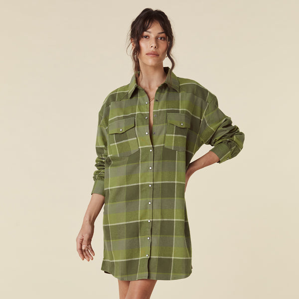 H&m checked sale shirt dress