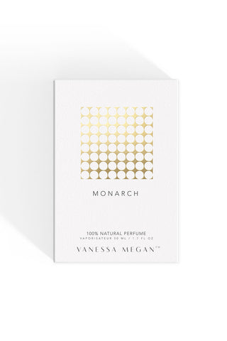Front-view image of the Monarch Natural Perfume packaging.